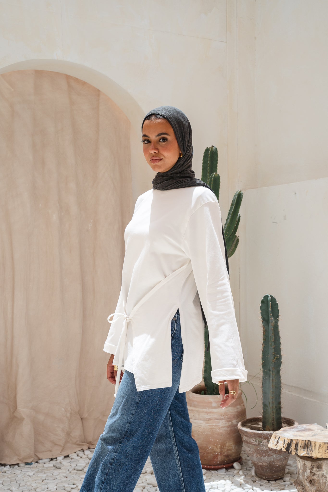 The Tie Top in White