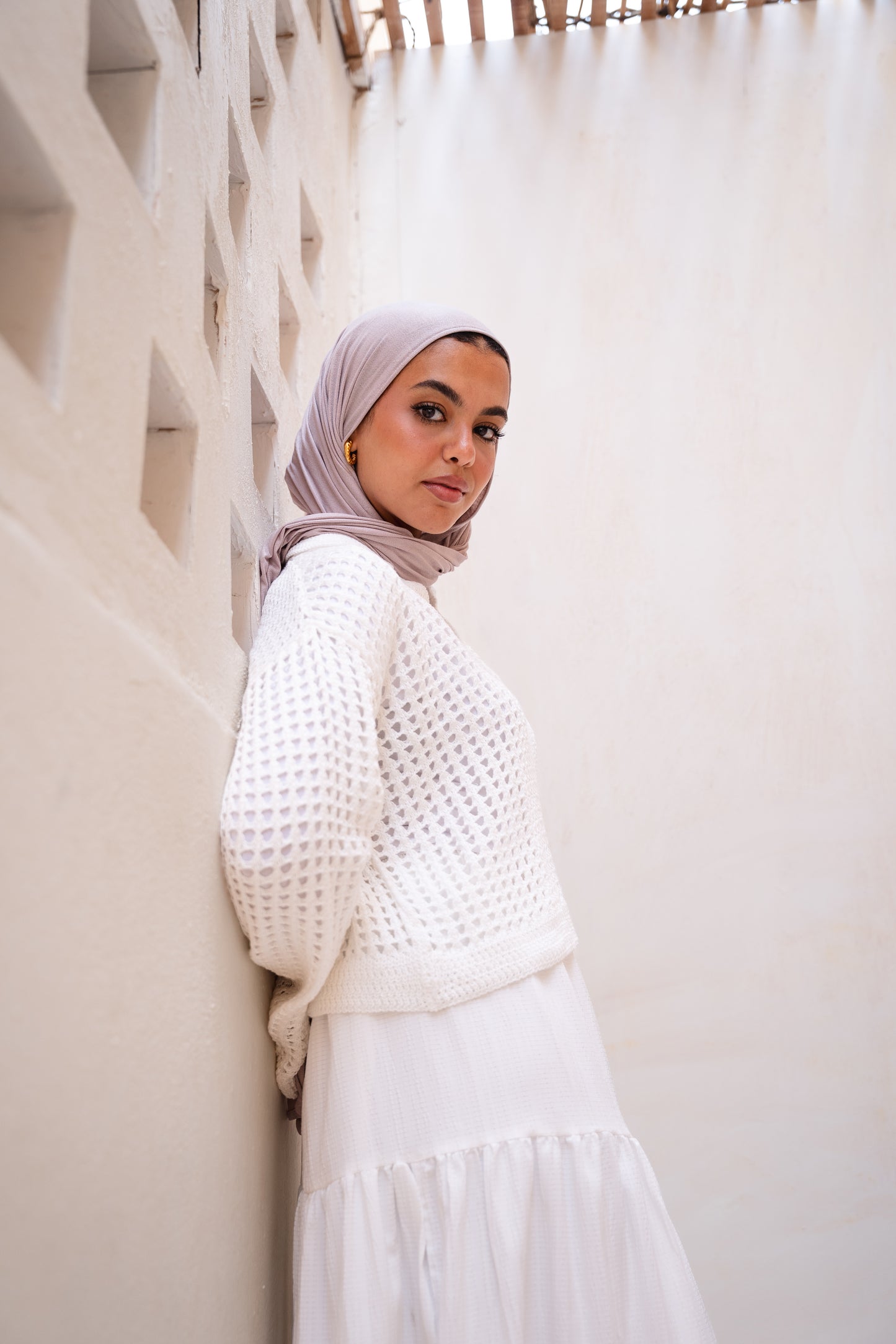 Sunset Walk Crochet Top in White