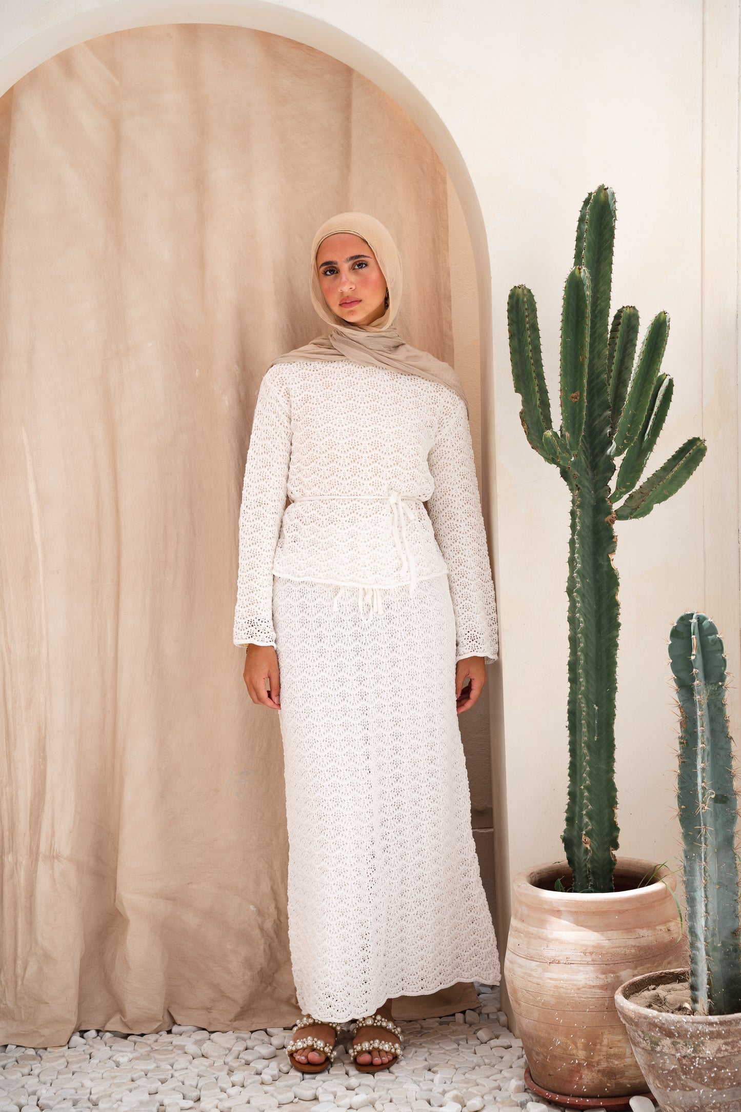 Seashell Crochet Set in White