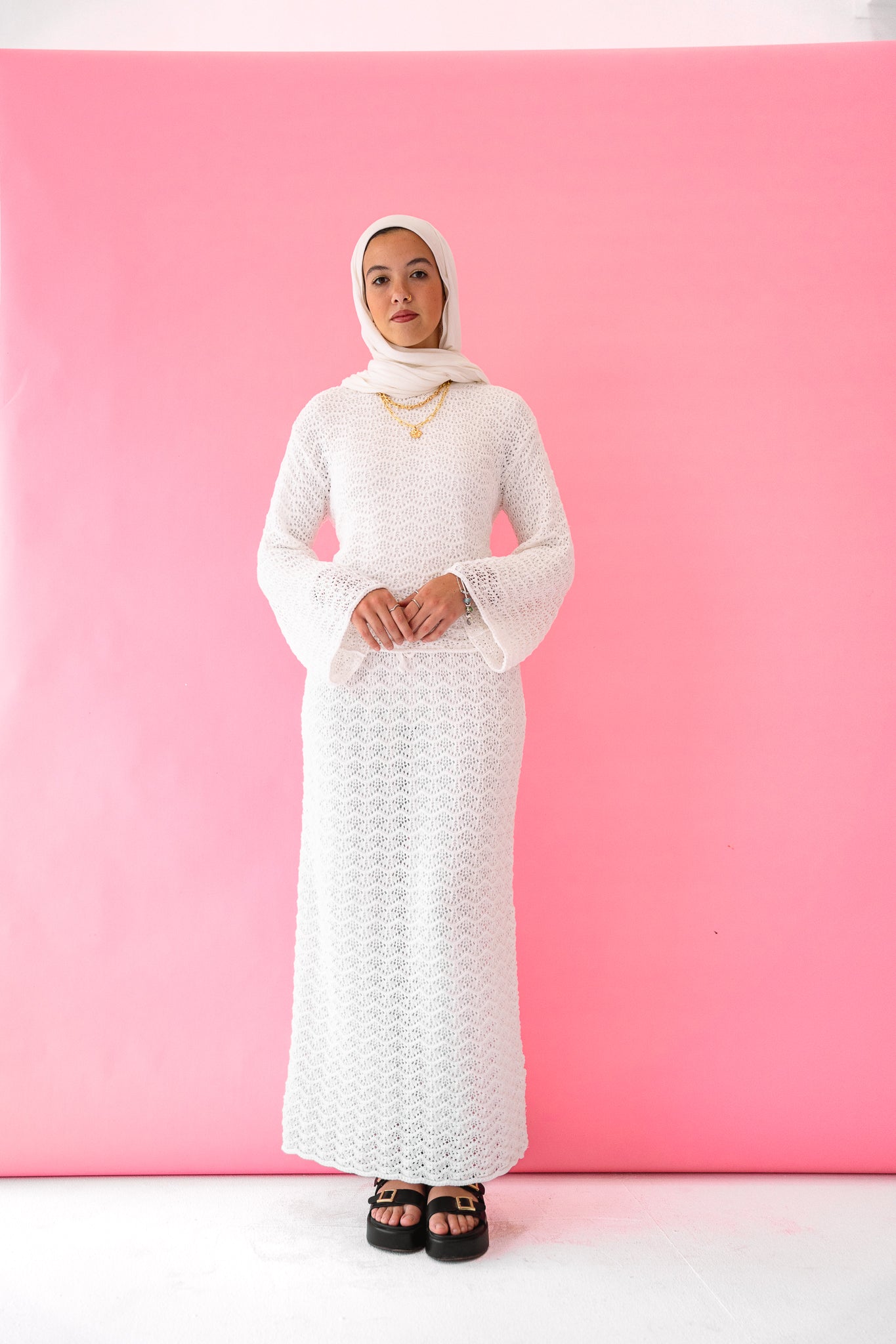 Seashell Crochet Set in White