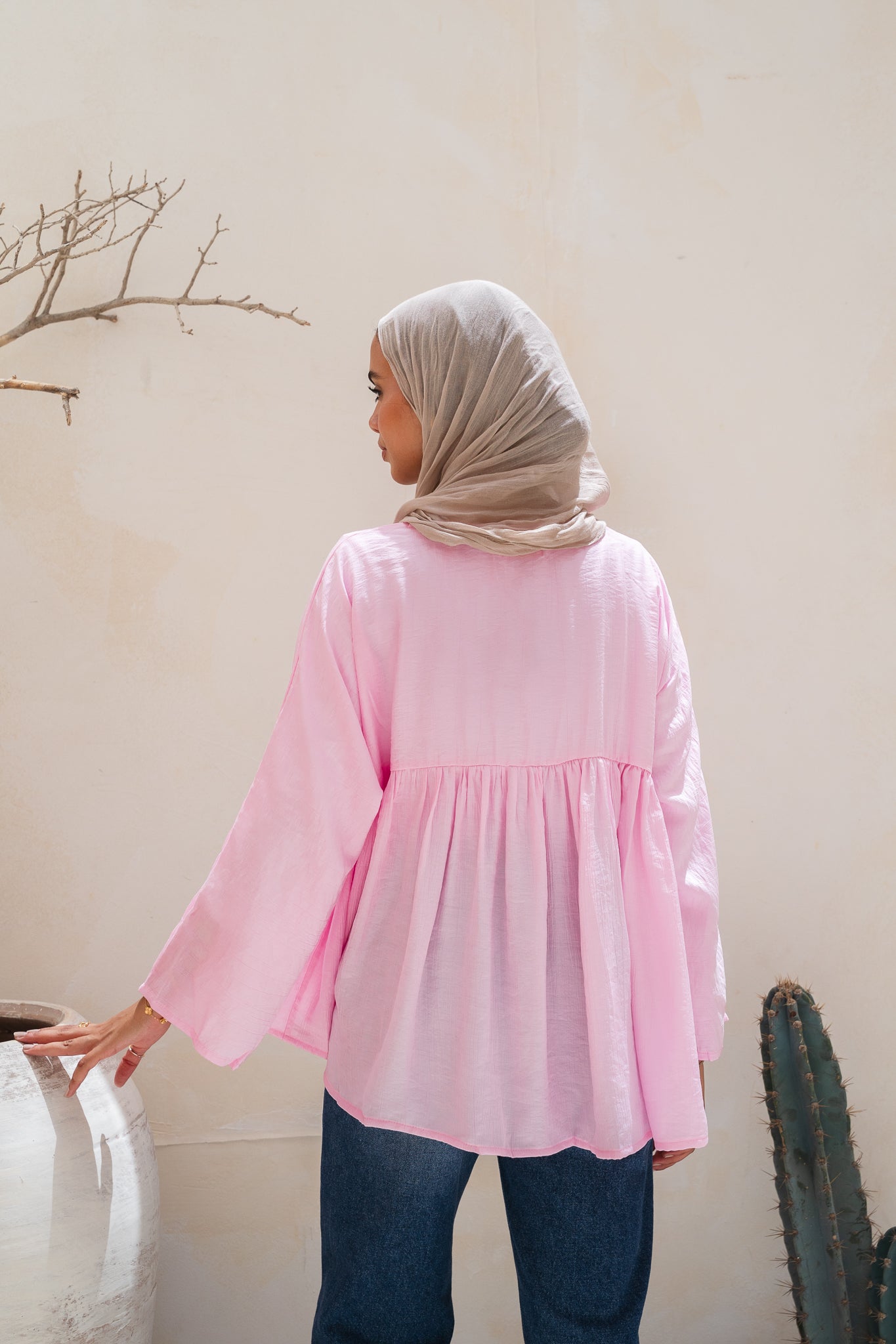 Day dreamer blouse in powder pink