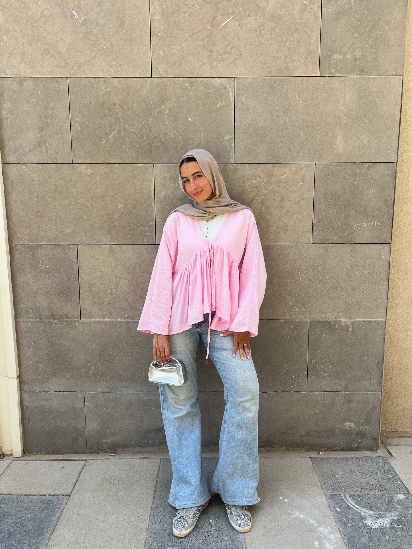 Day dreamer blouse in powder pink