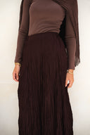 Dove Crushed Asymmetrical Skirt in Brown