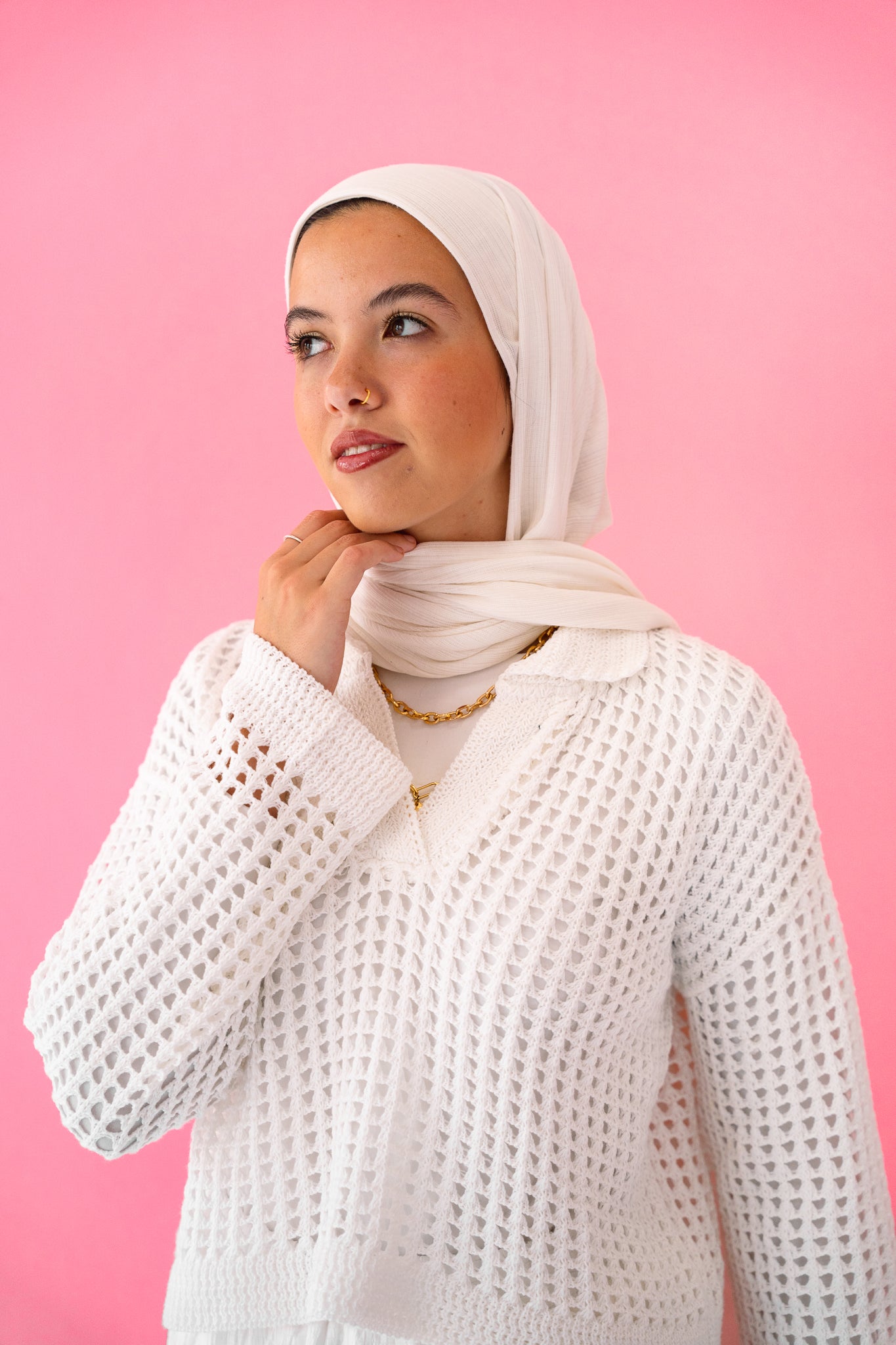Sunset Walk Crochet Top in White