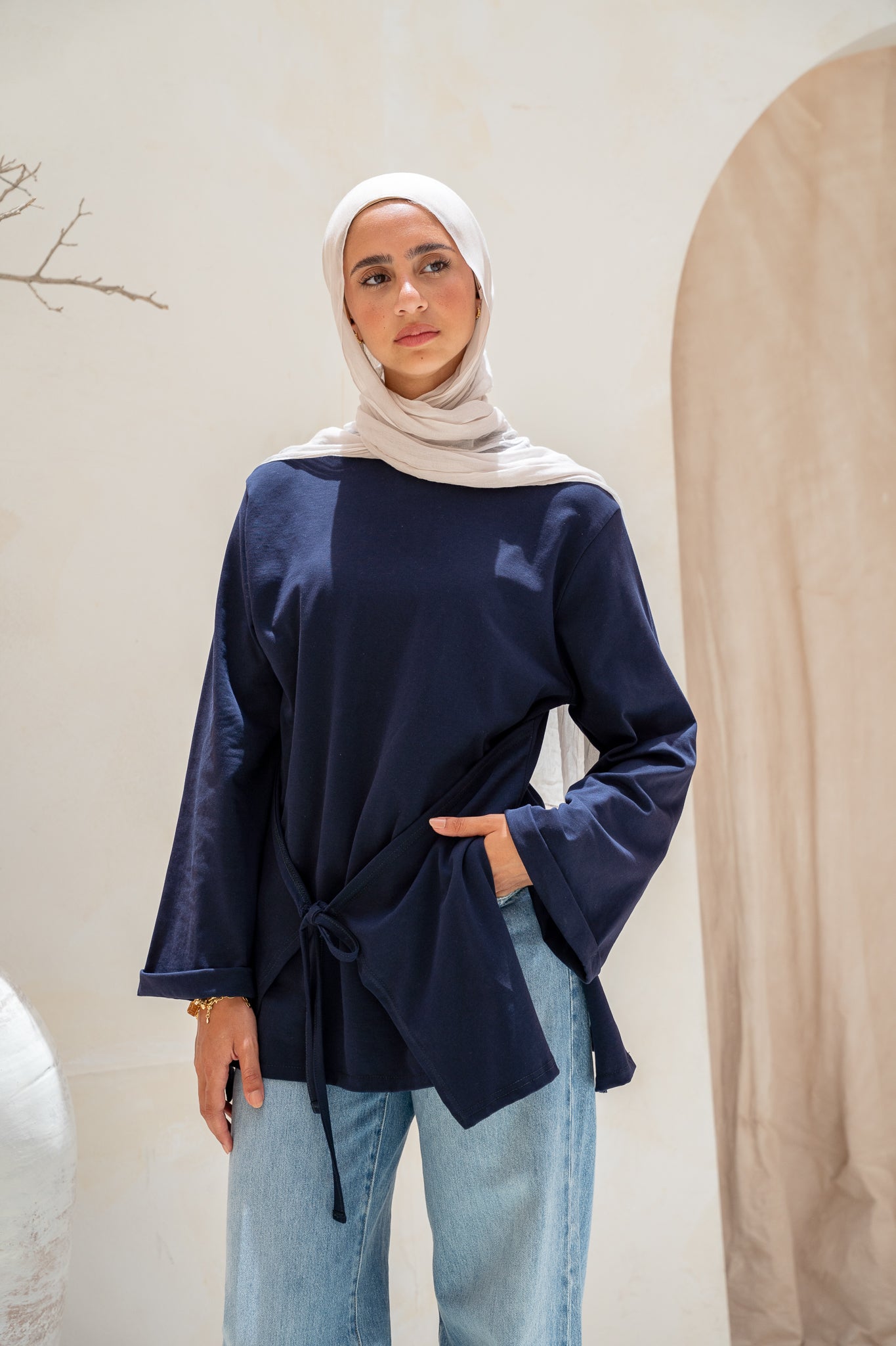 The Tie Top in Navy