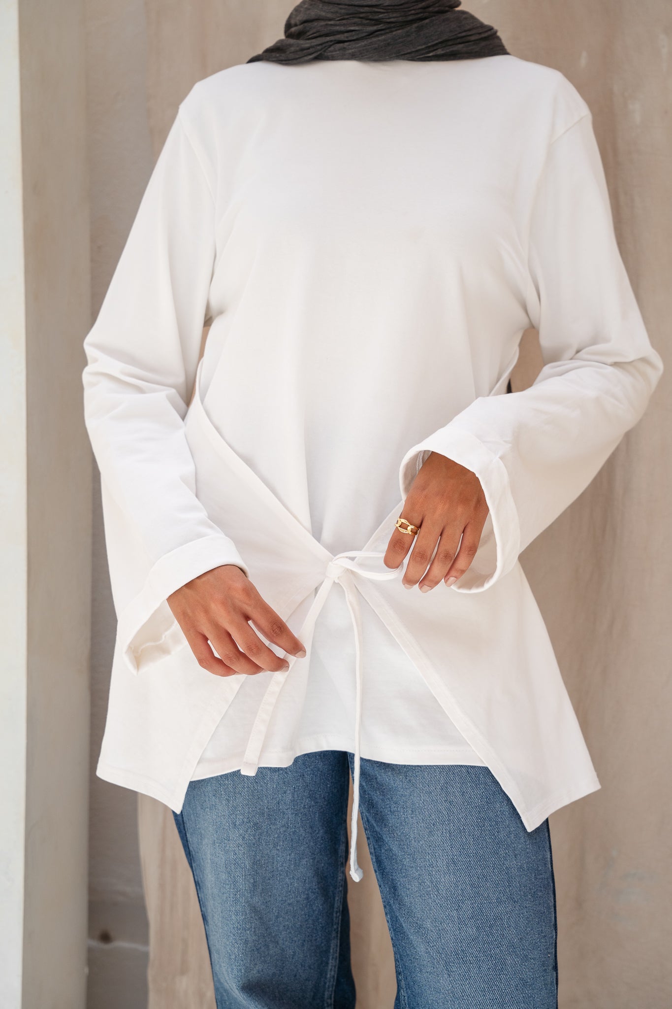The Tie Top in White