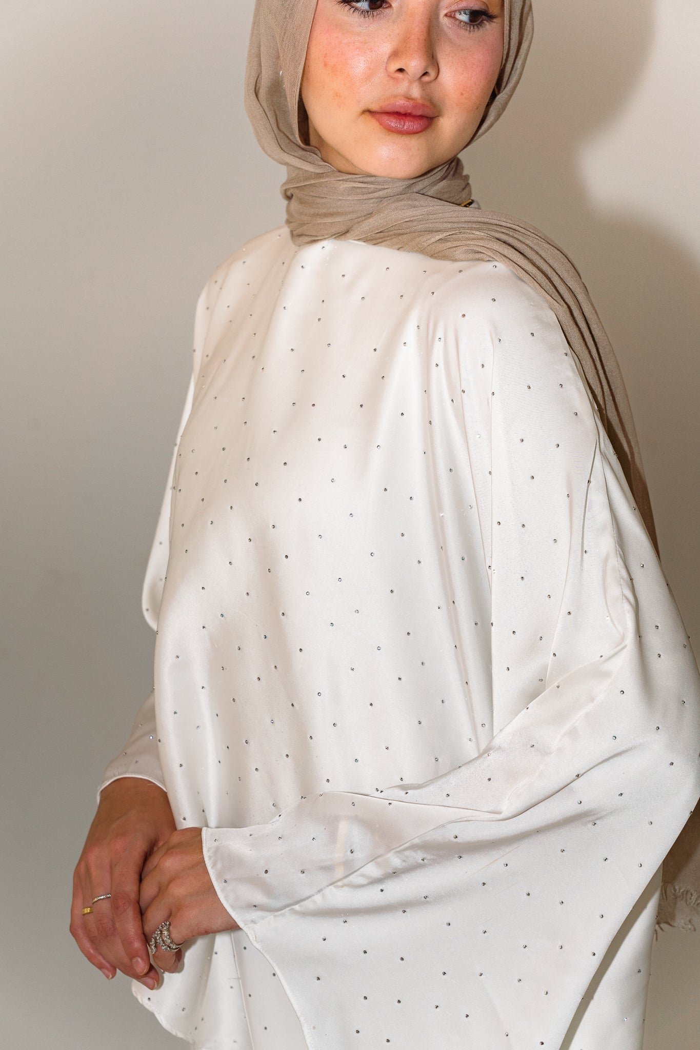 Main Muse Studs in White