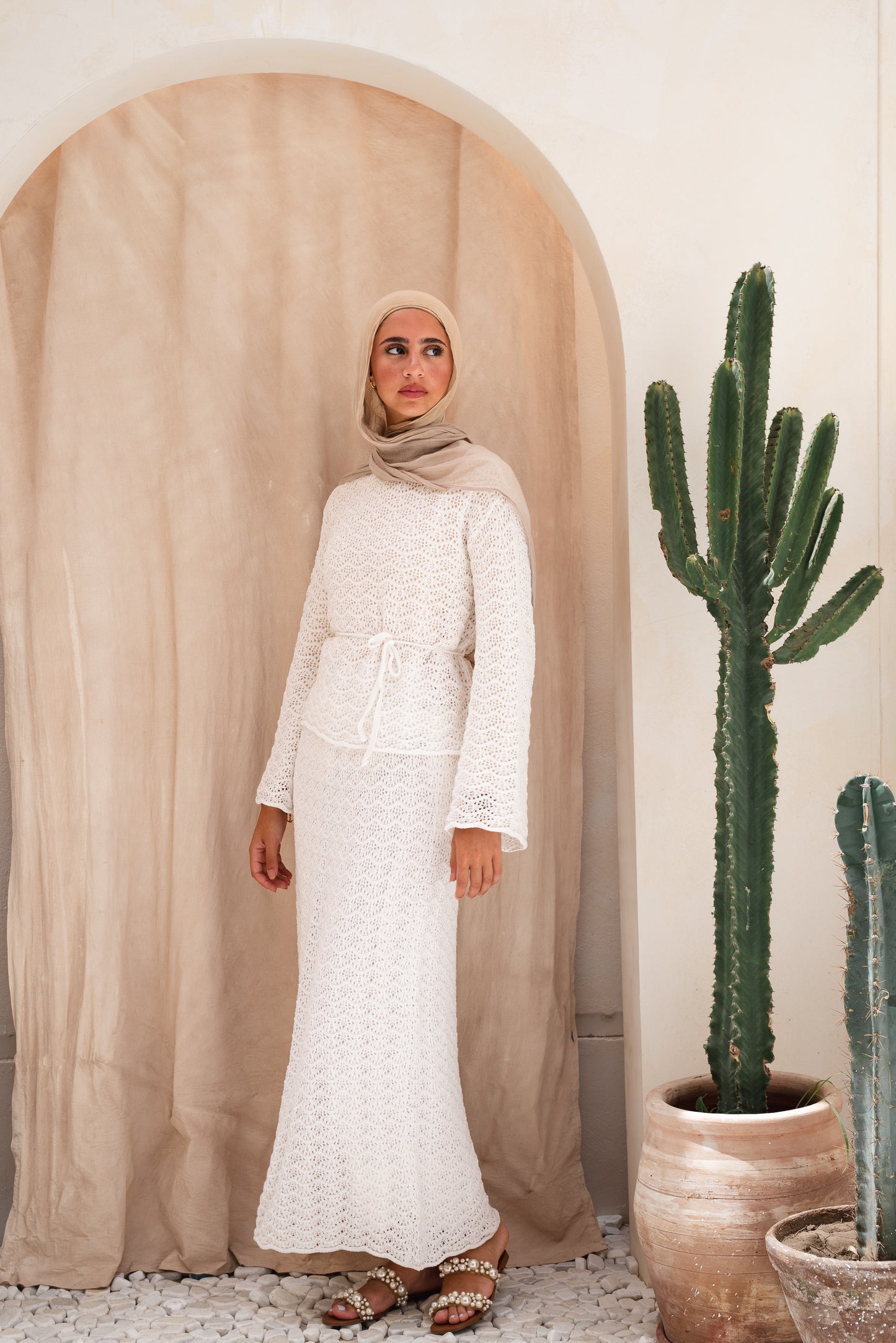 Seashell Crochet Set in White