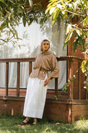 crossed muslin kimono - café