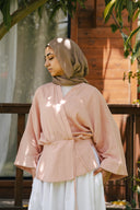 crossed muslin kimono - soft pink