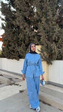 Soft denim set in light blue