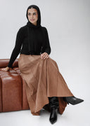 safy suede skirt - camel
