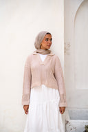 Sunset Walk Crochet Top in Beige