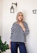 Striped tee - navy & white