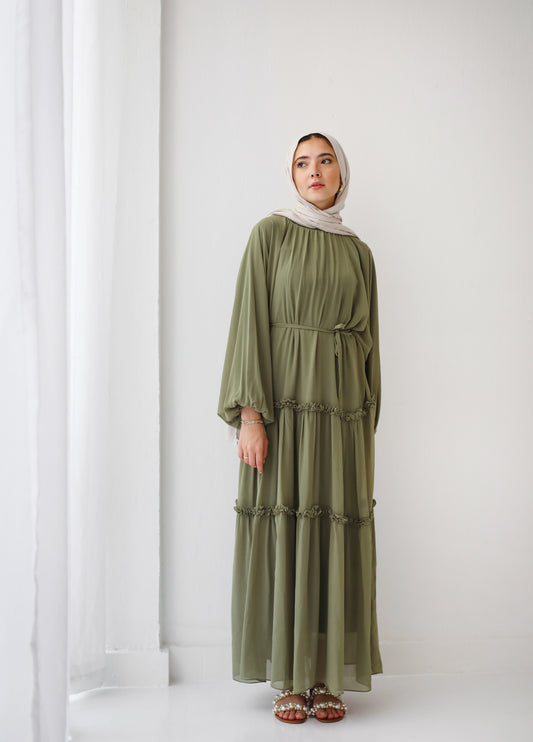 GAIA DRESS IN OLIVE