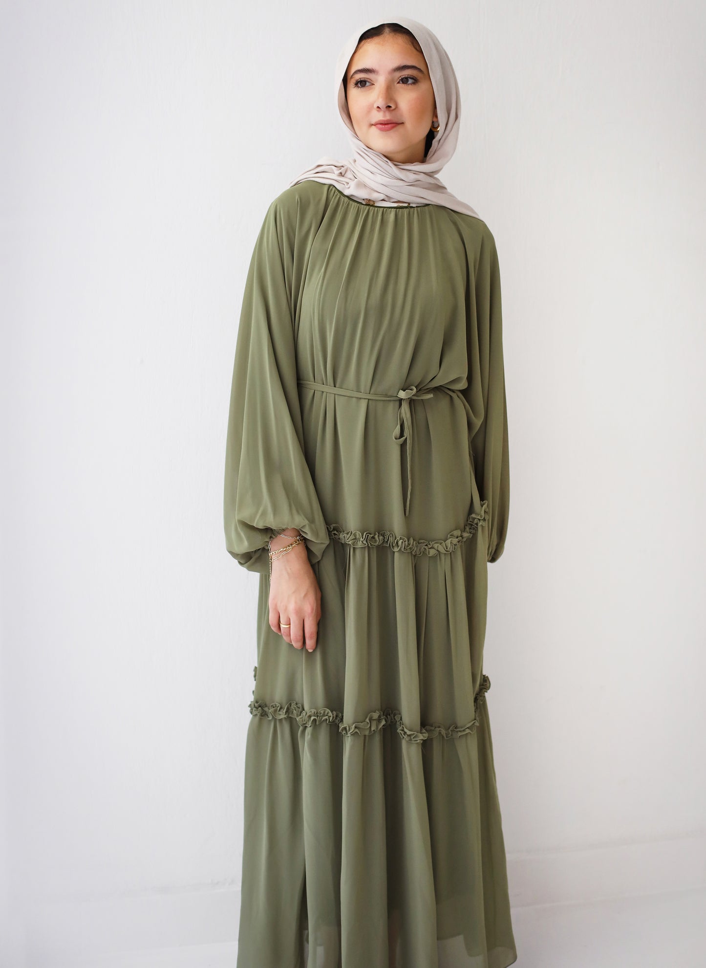 GAIA DRESS IN OLIVE