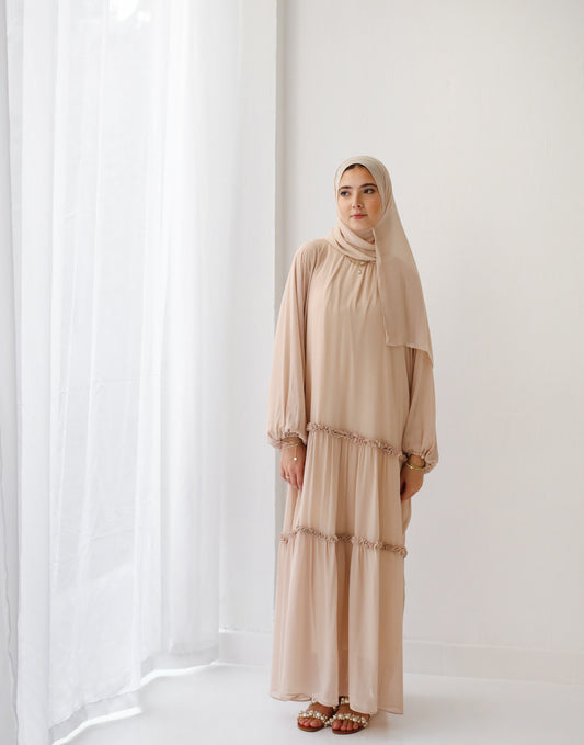 GAIA DRESS IN NUDE BEIGE