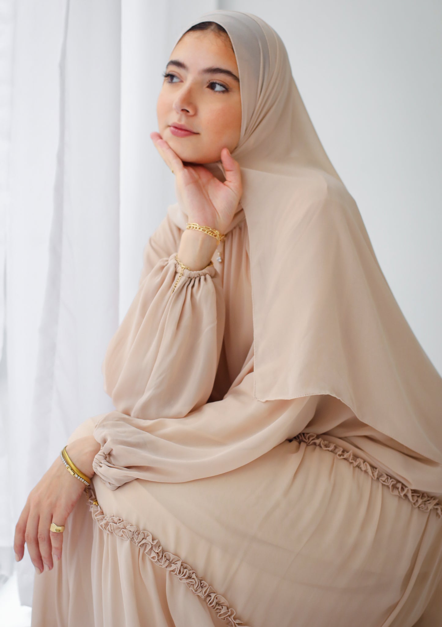 GAIA DRESS IN NUDE BEIGE