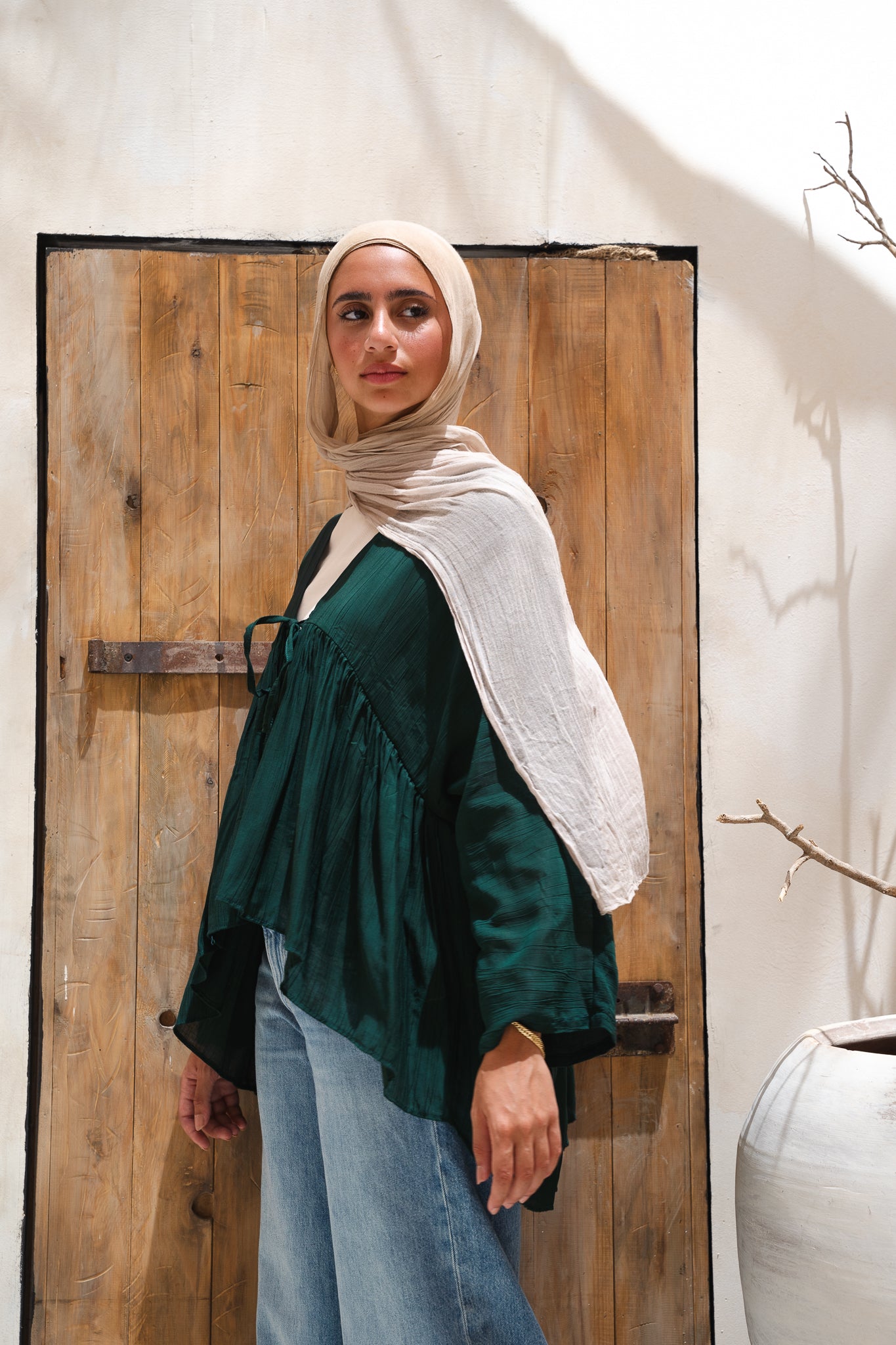 Day dreamer blouse in emerald green
