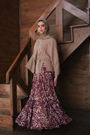 whimsy crushed skirt - maroon & cafè