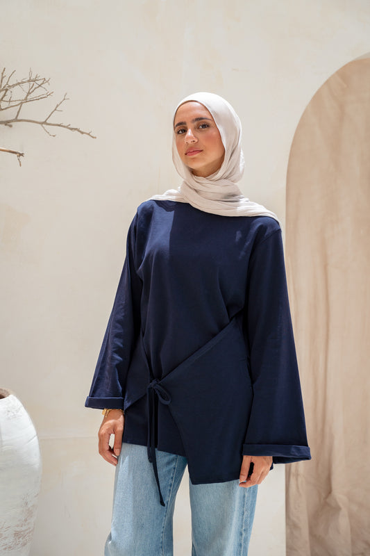 The Tie Top in Navy