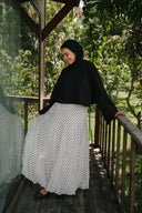polka dot skirt - white
