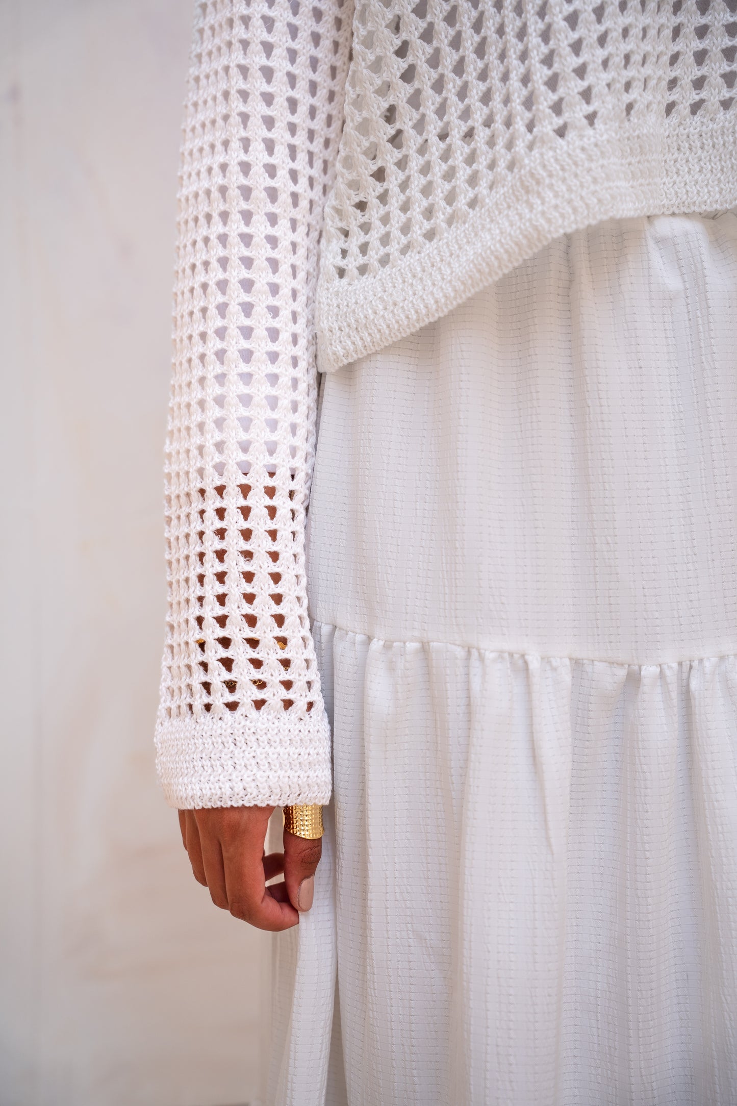 Sunset Walk Crochet Top in White