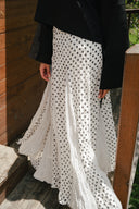 polka dot skirt - white