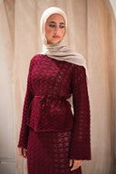 Seashell crochet set in maroon