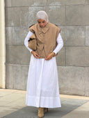 multi buttons vest - camel