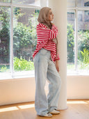 Striped tee - red & pink