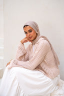 Sunset Walk Crochet Top in Beige