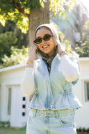 Contoured denim vest - light blue