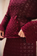 Seashell crochet set in maroon