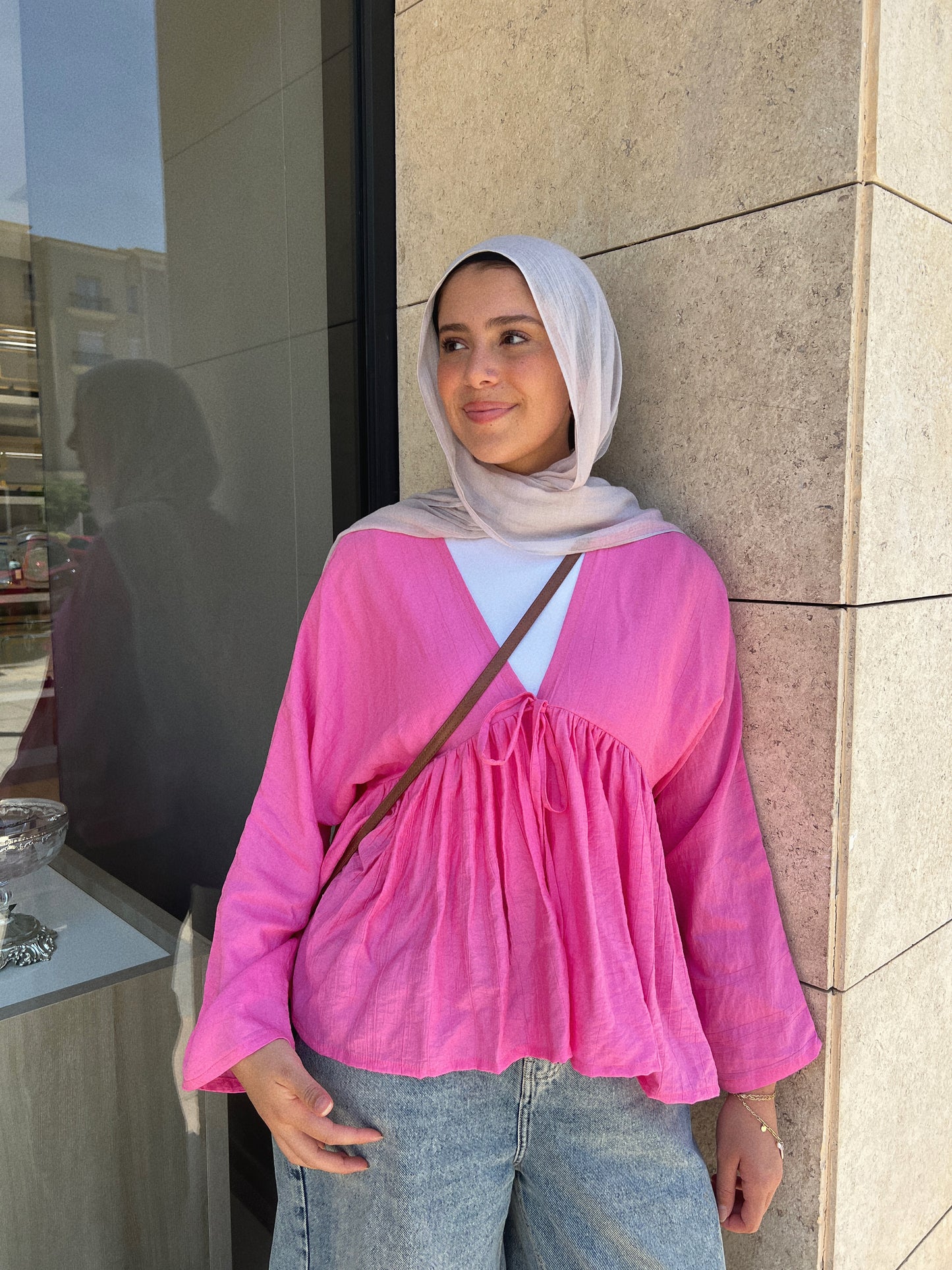 Day dreamer blouse in hot pink