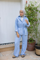 Soft denim set in light blue