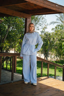 Soft denim set in light blue