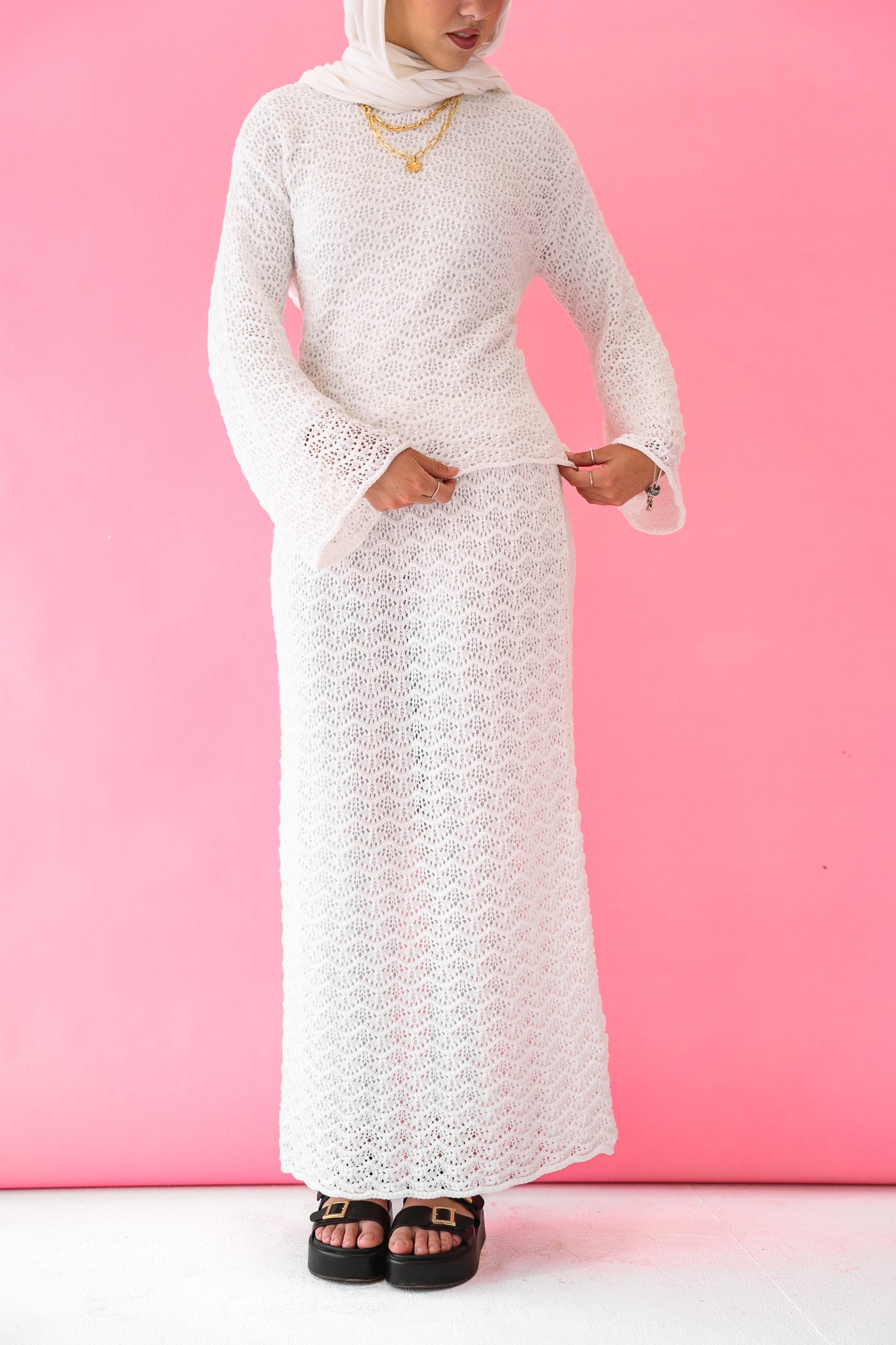 Seashell Crochet Set in White