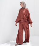 ribbon waisted set - brick