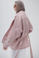 Belted linen cardigan