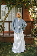 crossed muslin kimono - blue