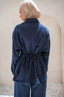Soft denim set in navy blue