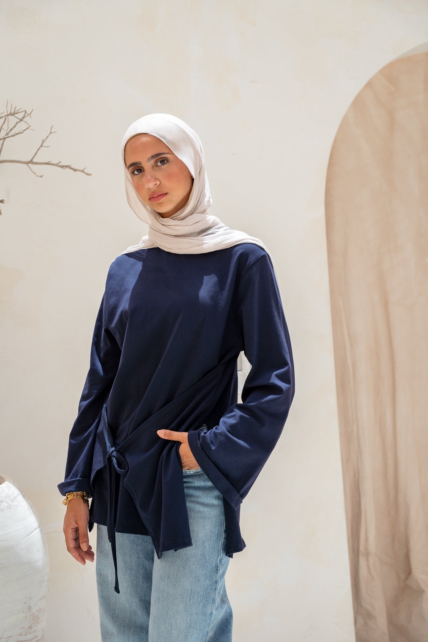 The Tie Top in Navy
