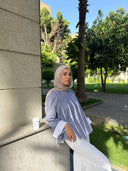 Daisy Blouse in Blue Stripes