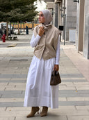 multi buttons vest - beige
