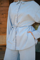 Soft denim set in light blue