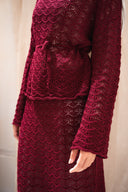 Seashell crochet set in maroon