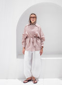 Belted linen cardigan
