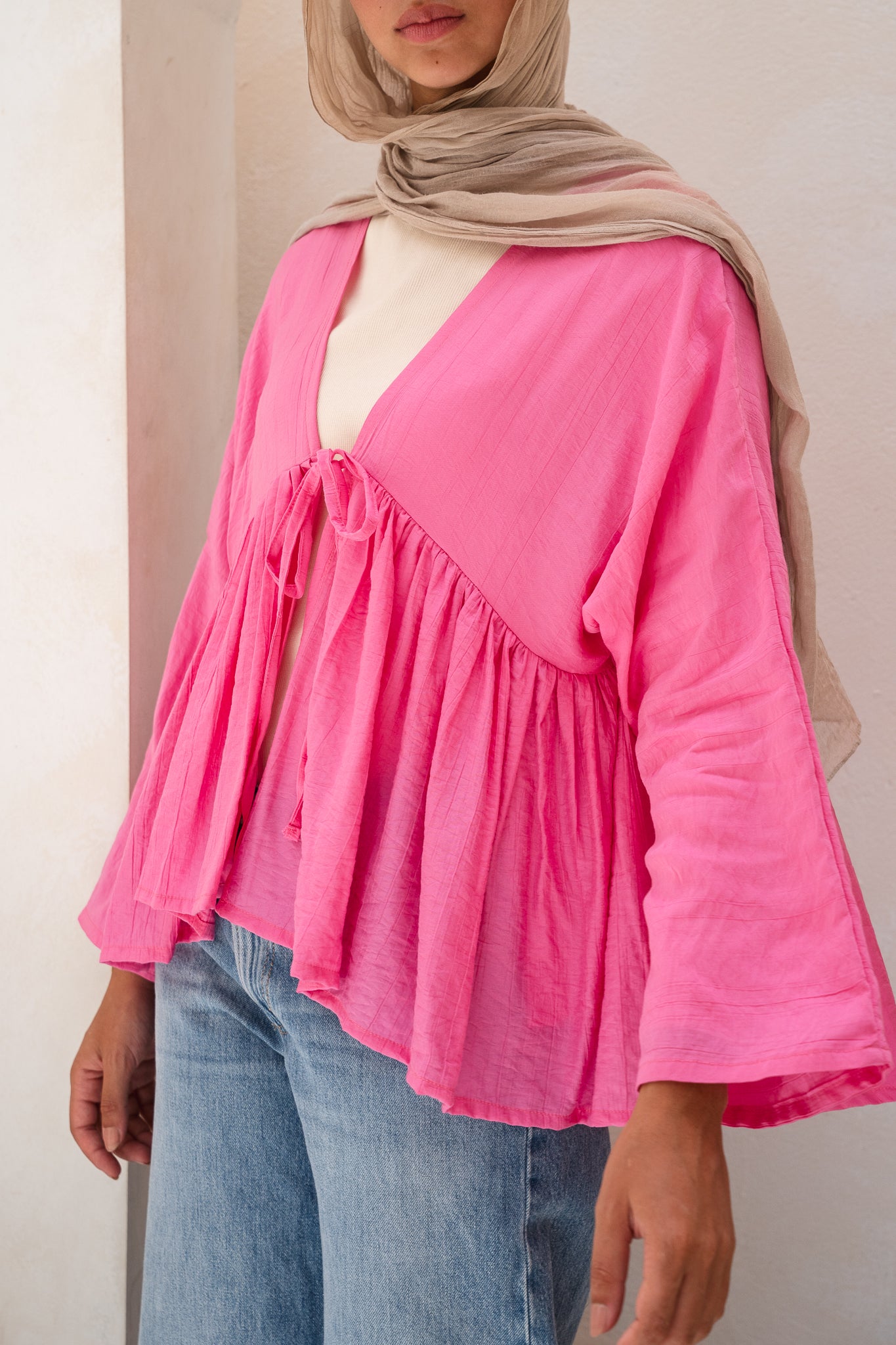 Day dreamer blouse in hot pink