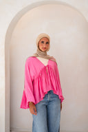 Day dreamer blouse in hot pink